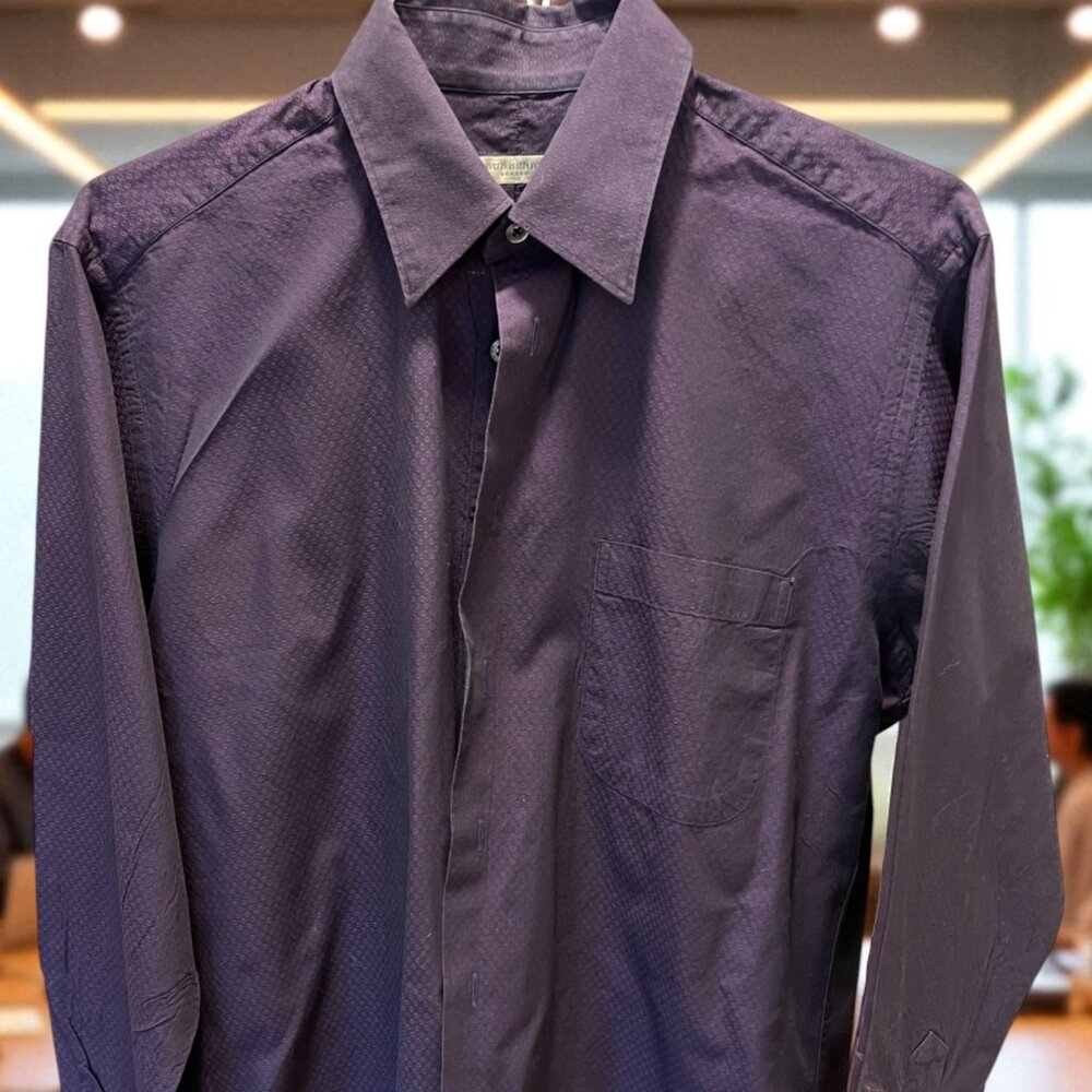 Burberry Deep Purple Men's Long-Sleeve Button-Up Shirt
